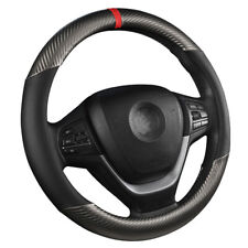 Carbon Fiber Leather Car Steering Wheel Cover Anti Slip Car Accessories Black Us