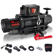 13000lbs Electric Winch 12v Synthetic Rope Off-road Atv Utv Truck Towing Trailer