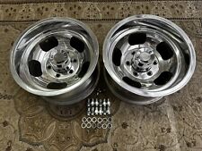 Pair 2 Shelby Us Mag Style 15x8.5 Vintage Slot Mag Chevy 6 Lug C10 Truck