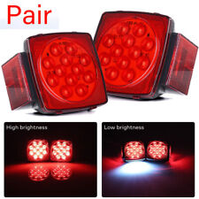 Upgraded Led Submersible Trailer Boat Rectangle Stud Stop Turn Tail Lights Kit