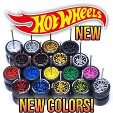 164 Scale 15 Spoke Real Rider Wheels Rims Tires Set For Hot Wheels