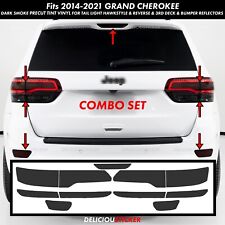 Fits 2014-2021 Grand Cherokee Set Tail Light Rear Tint Overlay Vinyl Smoke