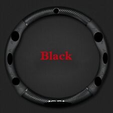 38cm 15 Steering Wheel Cover Faux Leather For Acura Carbon Fiber Black