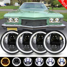 4pcs 5 34 5.75 Inch Round Led Headlights Halo Drl For Buick Riviera 1963-1974