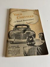 1940 Chrysler Operating Manual - A Manual For Chrysler Owners Chrysler Corp.