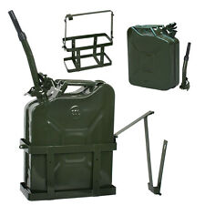 Jerry Can With Holder 20l Liter 5 Gallons Metal Steel Tank Holder Gas Green