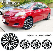 4pcs 15 Hubcaps Steel Wheel Rim Cover Abs For Toyota Yaris 2006-2017 R15 Tire