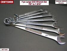Craftsman Large 7 Pc Sae Combination Wrench Set 12pt 7-8 To 1 1516