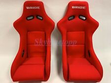 Pair - Bride Zeta Ii Red Cloth Seats Low Max Jdm Racing 2 Seat Vios Iii