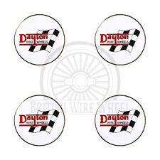 Dayton Gold White Metal Wire Wheel Chip Emblems Size 2.25 Set Of 4
