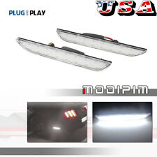 Clear Lens White Led Rear Side Marker Lamps Reflector Lights For 2015-up Mustang