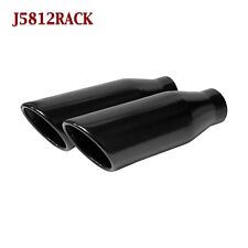 J5812rack Pair 2.5 Black Truck Exhaust Tips 2 12 Inlet 4 Outlet 12 Long