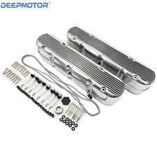 Deepmotor Aluminum Finned Valve Covers W Coil Mounts Cover For Ls Polished