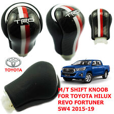 1pc Toyota Hilux Revo 2015-19 Carbon Kev-lar Shift Knob Mt Red-white Line