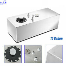 15 Gallon 60l Polished Aluminum Race Fuel Cell Gas Tank With Cap Level Sender