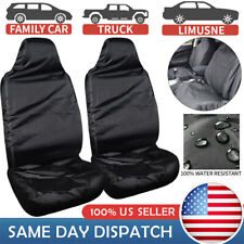2pcs Front Seat Covers Universal Car Van Black Waterproof Protector Anti-dust Us