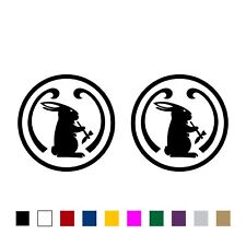2x Mad River Canoe Smoking Bunny Die-cut Decal Vinyl Stickers 3- 8