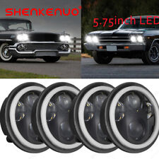 4pcs 5 34 5.75 Inch Round Led Headlights Halo Drl For Buick Riviera 1963-1974