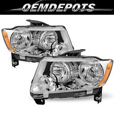 For 2011-2013 Jeep Grand Cherokee 11-17 Compass Halogen Headlights Headlamps Lr