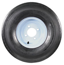 Trailer Tire On Rim 570-8 5.70-8 Load C 4 Lug Conventional White Wheel