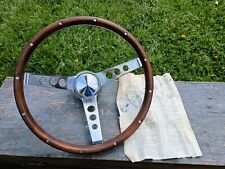 Vintage 1960s -70s Woodgrain Steering Wheel Complete Custom Accessory 13.5