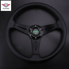 Black 14inch Universal Aluminum Racing Steering Wheel Drifting Deep Dish 6 Bolt