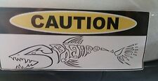 Spearfishing Spearo Caution Fish Vinyl Cut Car Boat Sticker Aussie Madedesign