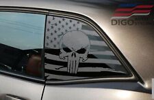 2008-2023 Dodge Challenger Usa Flag Punisher Rear Window Decal Sticker Mat Black