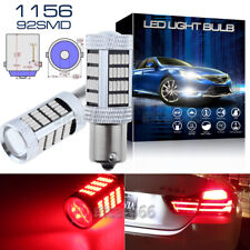 2x Red 1156 5007 7506 Ba15s 92smd High Power Led Projector Tail Brake Light Bulb