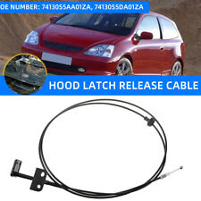 1pc Hood Latch Release Cable W Pull Handle 74130s5da01za For 01-05 Honda Civic