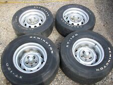 2-14x10 2-15x7 Mopar Rallye Rally Wheels Center Caps Cool Bias Ply Tires