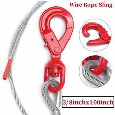 Winch Cable 38x100 Steel Core Rope Self Locking Swivel Hook Tow Truck Wrecker