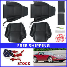 Custom Seat Covers Black Synthetic Leather Fit Chevy Corvette C4 Type3 1984-1993