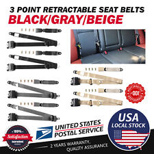 Retractable 3 Point Safety Seat Belt Car Vehicle Adjustable Belt Kit Straps