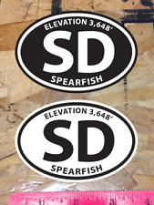 Sd South Dakota Spearfish Elev Oval Sticker Decals Black And White - 2 For 1