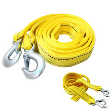 6 Tons Car Tow Cable Towing Strap Rope With 2 Hooks Emergency Heavy Duty