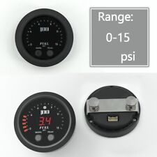 52mm Fuel Pressure Gauge Red Led Digital Display 0-15 Psi With 18 Npt Sensor