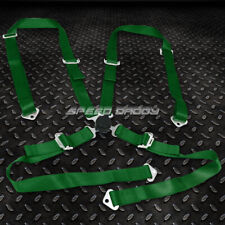 Universal 4-point 2 Strap Camlock Drift Racing Safety Seat Belt Harness Green