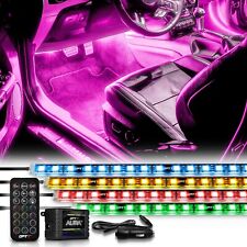 Opt7 All-color Smart Led Strips Interior Car Kit Ambient Dash Foot Lighting 4pc
