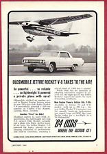 1964 Oldsmobile Print Ad 330 Cubic Inch Jetfire Rocket V-8 Engine
