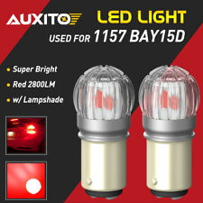 2x Auxito 1157 2057 Red Led Stop Turn Signal Brake Tail Light Bulbs Bay15d