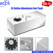 15 Gallon Polished Aluminum Race Fuel Cell Gas Tank With Cap Level Sender