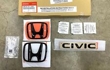 Genuine Oem Honda Civic 5dr Hatch Gloss Black Logo Emblem Set 08f20t47100a 22 24