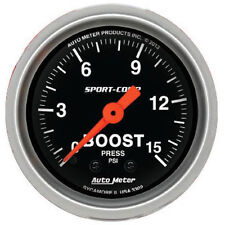 Auto Meter Sport-comp 0-15 Psi Mechanical Boost Pressure Gauge 2 116 52mm