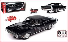 Auto World 70 Blk Dodge Charger Rt Hemmings Muscle Machine 118 Scale 1302