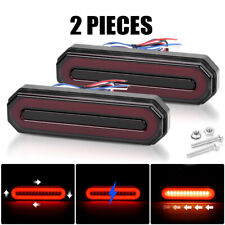 2x Redamber 5 Oval Led Truck Trailer Stop Turn Tail Brake Lights Flowing Drl