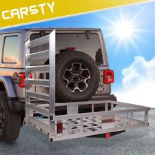 Carsty 50 X 29.7 Aluminum Trailer Hitch Mounted Cargo Carrier Wheelchair Ramp