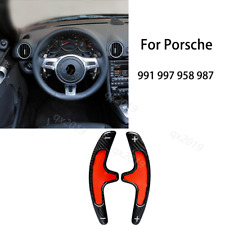 Carbon Fiber Black Steering Wheel Shift Paddle Trim For Porsche 991 997 958 987