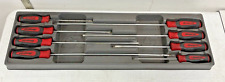 Snap On Sgdxl80br 8 Pc Soft Grip Extra Long Combination Cabinet Screwdriver Set