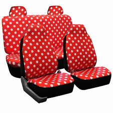 Fh Group Polka Dots Sull Set Seat Cover High Back Fb115red114 Red New